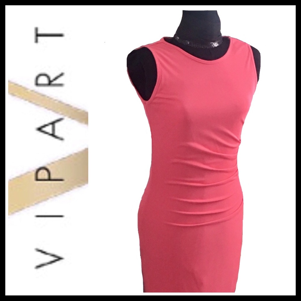 Vipart Dress Side Ruching Bodycon Sleeveless